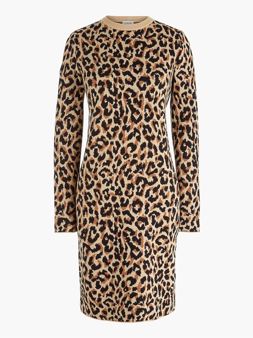 J.Crew Leopard Print Long Sleeve Sweater Dress (EUC)